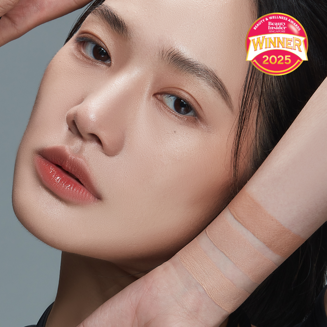 Model wearing Youth Elixir Liquid Foundation